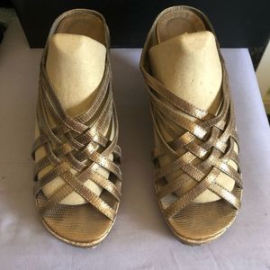 BeWild metallic strapy wedge Size 6.5